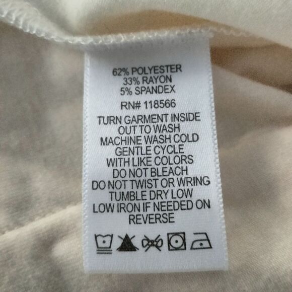 NWT Joan Boyce 2 Piece Outfit Cream Cold Shoulder Top Pants 2 XL - Picture 14 of 14